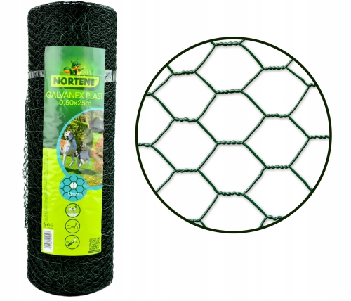 Siatka Metalowa Zielona 50cm 25m oczko 13mm HEXA