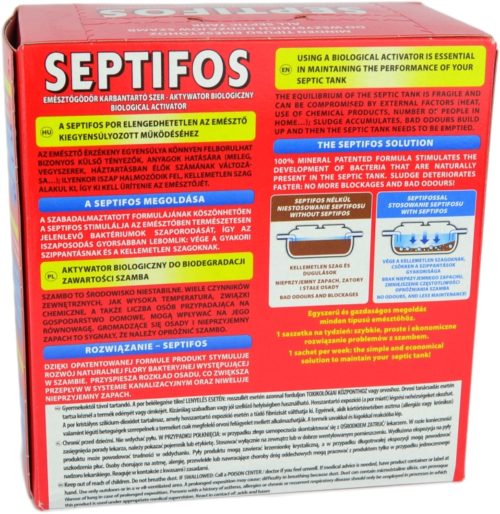 Septifos 18 saszetek Aktywator do Oczyszczalni