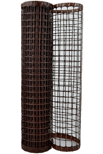 Siatka PCV Brązowa 50cm 5m oczko 20x20mm Nortene Maxisquare Brąz Plastikowa 0,5x5m