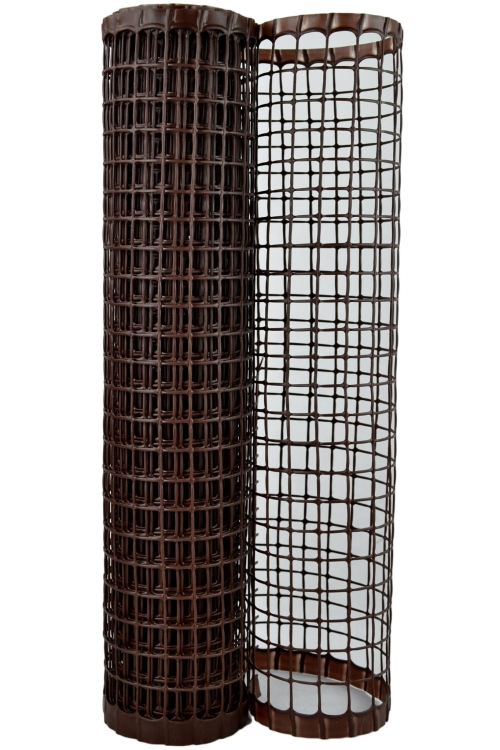 Siatka PCV Brązowa 50cm 5m oczko 20x20mm Nortene Maxisquare Brąz Plastikowa 0,5x5m