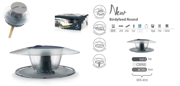 Karmnik dla Ptaków Okrągły na Palik do Wieszania Balkon Prosperplast Birdyfeed Round IBFR-405U