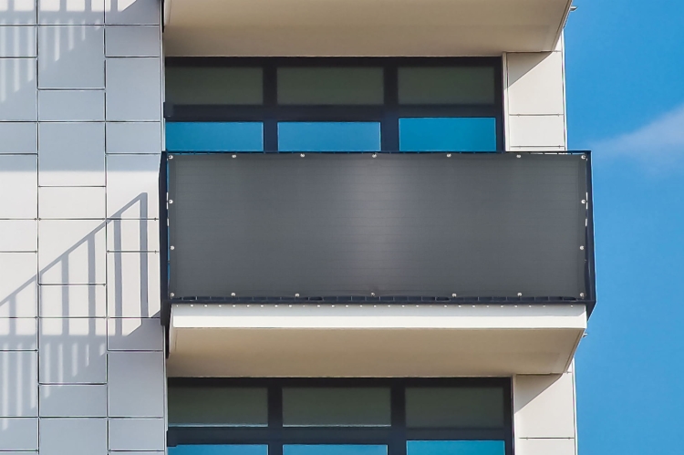 Mata Osłonowa Panama GRAFIT szyta na WYMIAR metry Balkon Taras Balustradę