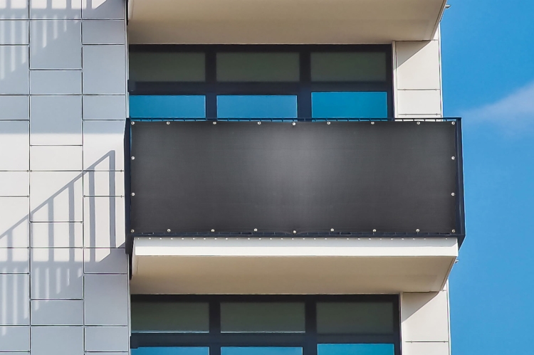 Mata Osłonowa Panama ANTRACYT szyta na WYMIAR metry Balkon Taras Balustradę