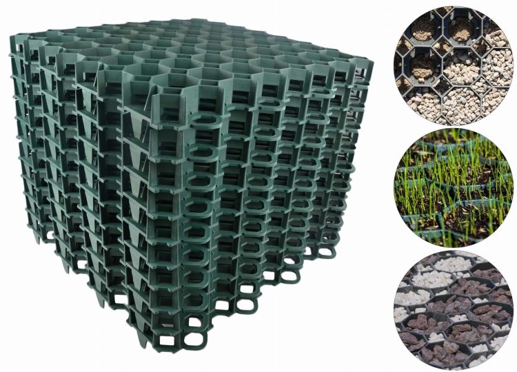 Kratka Parkingowa Trawnikowa 50x50cm 40mm Zielona Krata Drogowa płyta ażurowa Stella Green SG1 G Geokrata