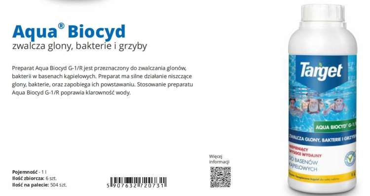 Target Aqua Biocyd 1L zwalcza glony bakterie grzyby