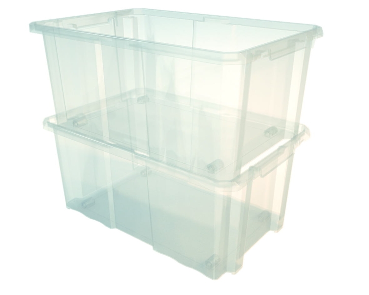 Pudełko Pudło Plastikowe z Pokrywą 45L BOX duże 600x400x265mm NCC24 + NCP24 z kółkami Pojemnik Prosperplast CARGOBOX