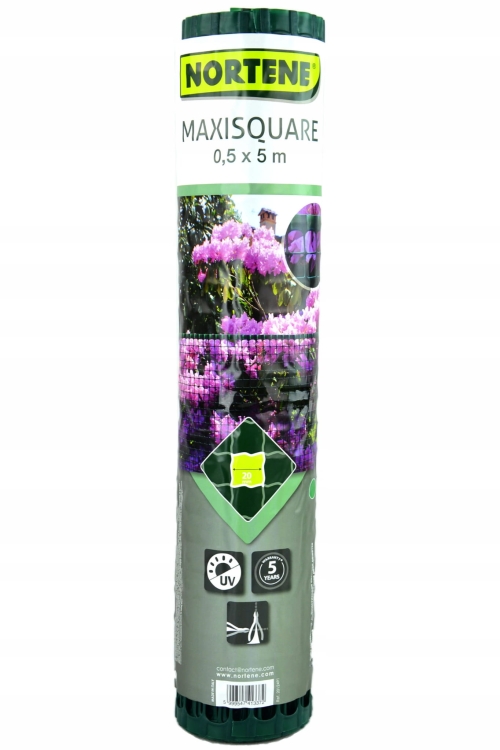 Siatka PCV Zielona 50cm 5m oczko 20x20mm Nortene Maxisquare Plastikowa 0,5x5m